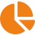 Pie chart with fractions to illustrate a 1/3 off train tickets with a Railcard